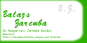 balazs zaremba business card